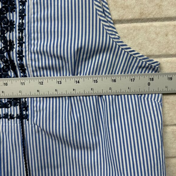 J.Crew Sleeveless Striped Embroidered Tassel Top Women’s Size 8 - Picture 6 of 7